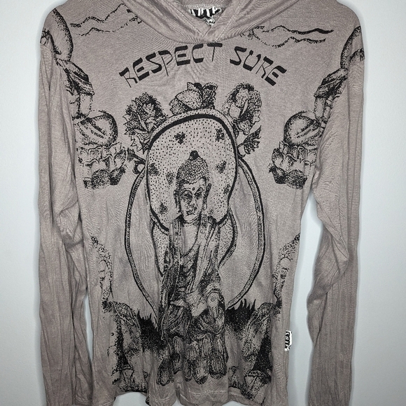 Sure Designs Respect Sure Buddha Hoodie Buddhism design size Woman's Medium - Picture 3 of 5